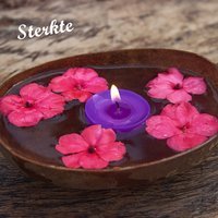 Sterkte kaart met prachtige bloemen en kaars