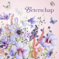 Beterschapskaart vrouw versierd met bloemen
