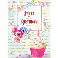 TMS | Verjaardagskaart Met naam Cupcake