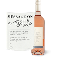 Belle Emilie Rosé message on a bottle en eigen tekst