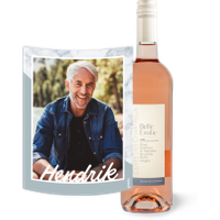 Belle Emilie Rosé met blauw, marmer en eigen foto