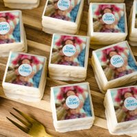 Petit fours met foto, logo of naam