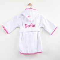 Lief - badjasje wit/roze met naam