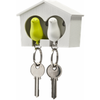 Qualy Sleutelhouder vogelhuis groen wit
