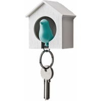 Qualy Sleutelhouder vogelhuis blauw