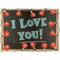 Valentijnskaart | Schoolbord Lampjes Hartjes