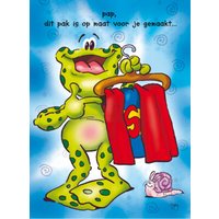 Kikker met een superman-pak voor vader