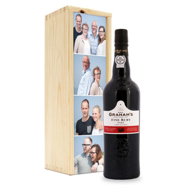 Port in bedrukte kist - Graham&apos;s Fine Ruby