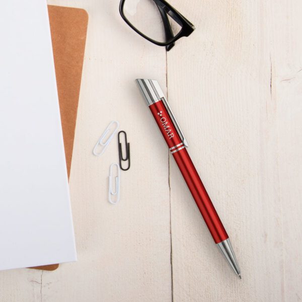 Viva Pens - Tess - Balpen graveren - Links (Oranje/rood)
