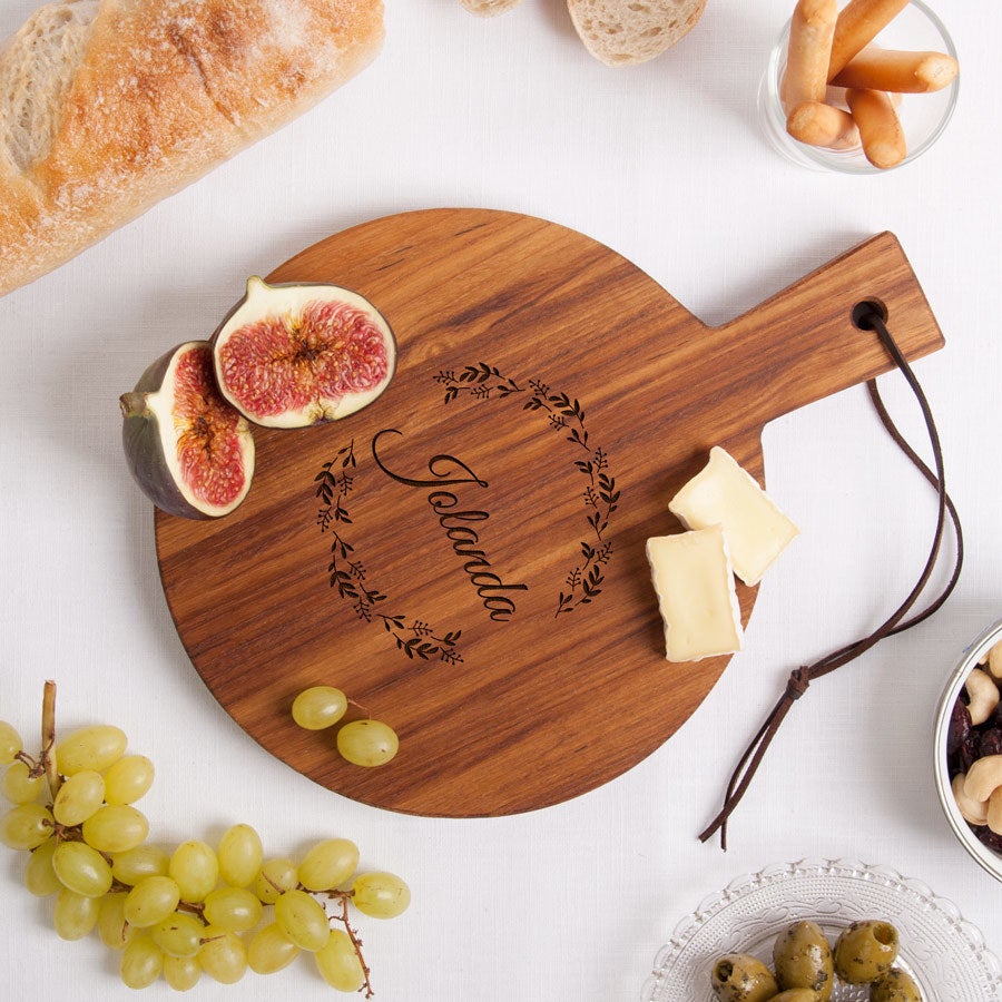 Houten serveerplank - Teak - Rond (S)