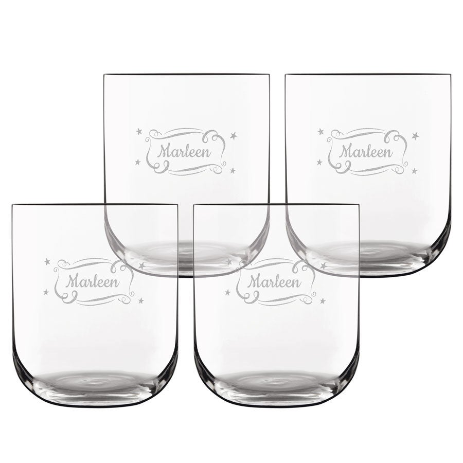 Waterglas deluxe graveren (4 stuks)