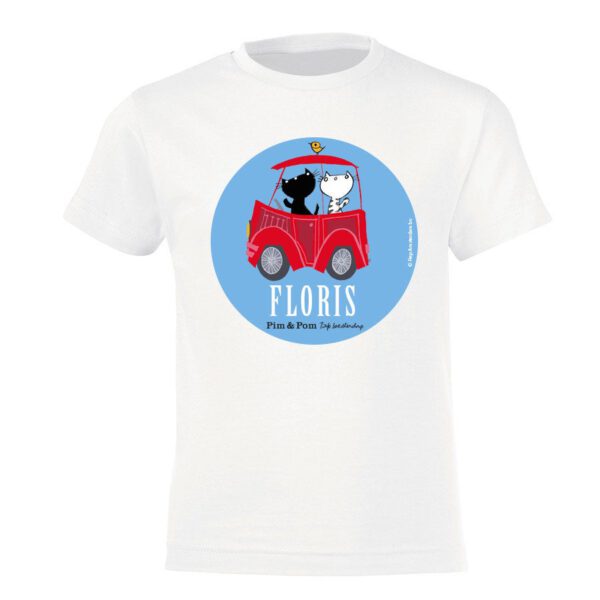 Pim & Pom T-shirt voor kinderen bedrukken - Wit - 4 jaar