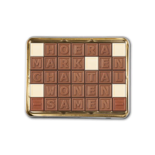 Chocotelegram in cadeaublik - 35 letters