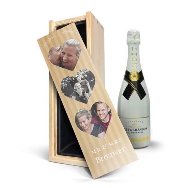 Champagne in bedrukte kist - Moët & Chandon Ice Imperial (750ml)