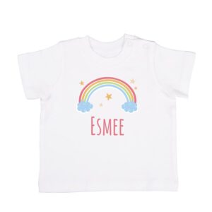 Baby shirt bedrukken - Korte mouw - Wit - 50/56