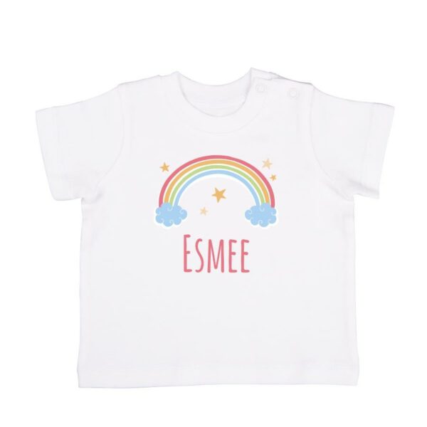 Baby shirt bedrukken - Korte mouw - Wit - 74/80