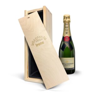 Champagne in gegraveerde kist - Moët & Chandon (750ml)