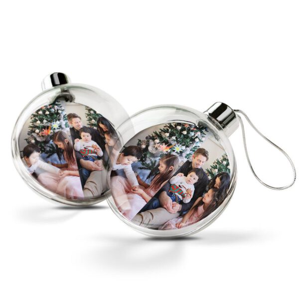 Transparante kerstbal bedrukken (2 stuks)