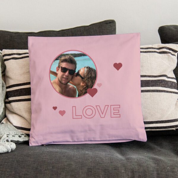 Liefdeskussen bedrukken - Roze - 40x40cm - Ongevuld