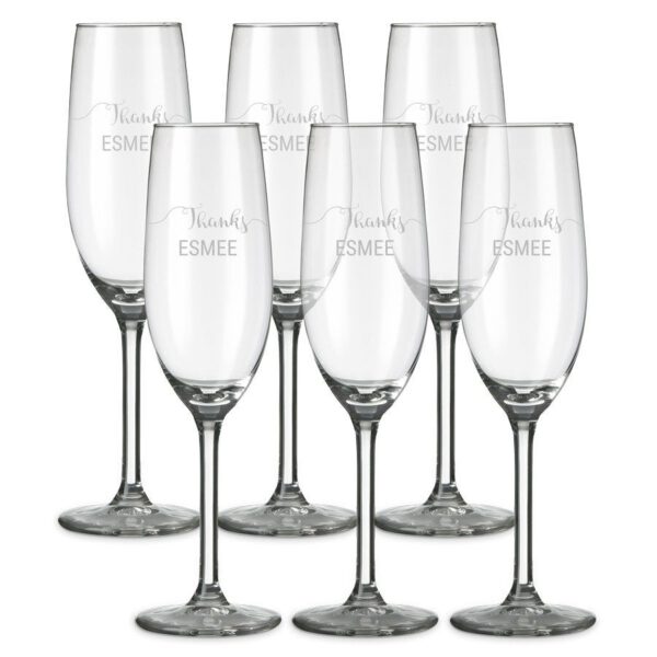Champagneglas graveren - 6 stuks