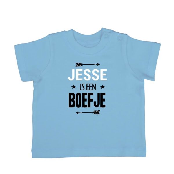 Baby shirt bedrukken - Korte mouw - Babyblauw - 62/68