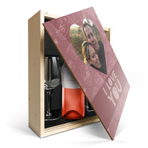 Wijnpakket met glas - Luc Pirlet Syrah (Bedrukte deksel)