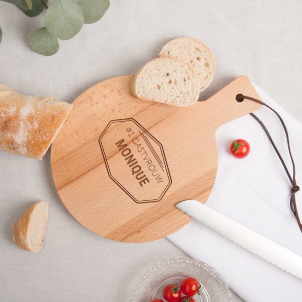 Houten broodplank graveren - Beuken - Rond (S)