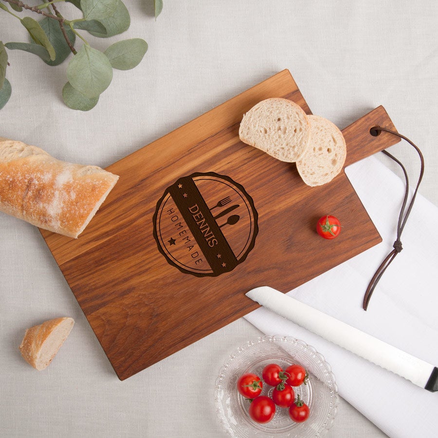 Houten broodplank graveren - Teak - Rechthoek - Staand (M)