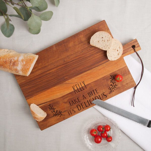 Houten broodplank graveren - Teak - Rechthoek - Liggend (L)