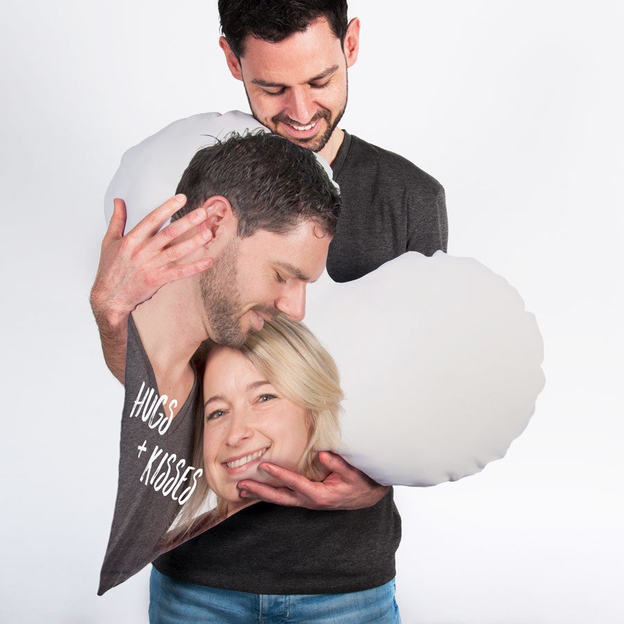 Volledig bedrukt fotokussen - Hart - Velours (80x80)