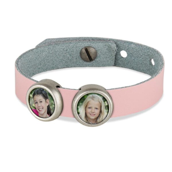 Slider armband met foto - Roze - 2 foto&apos;s