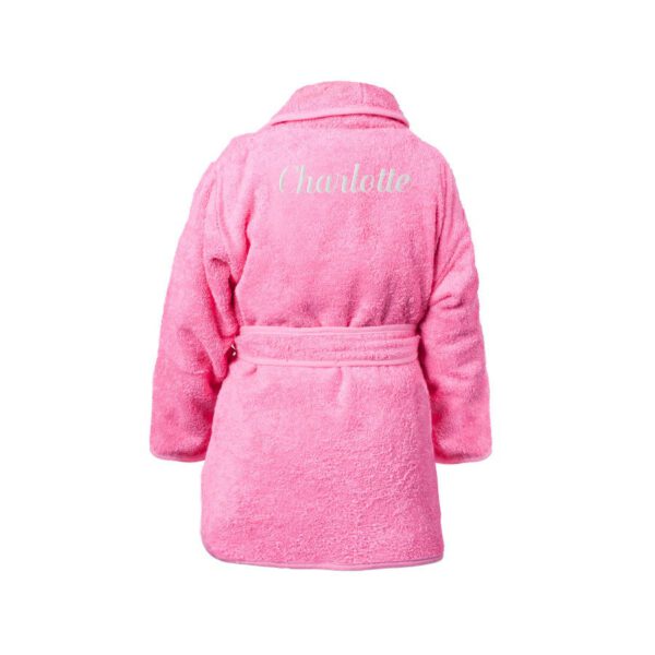 Kinderbadjas borduren - Roze - 80/92