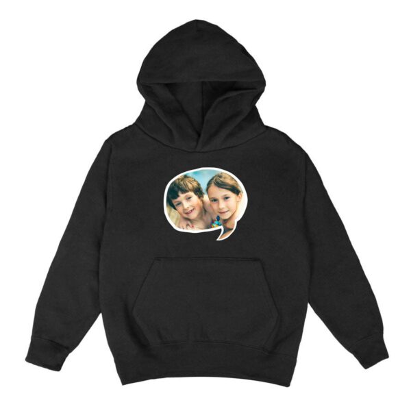 Hoodie voor kinderen bedrukken - Zwart - 10 jaar