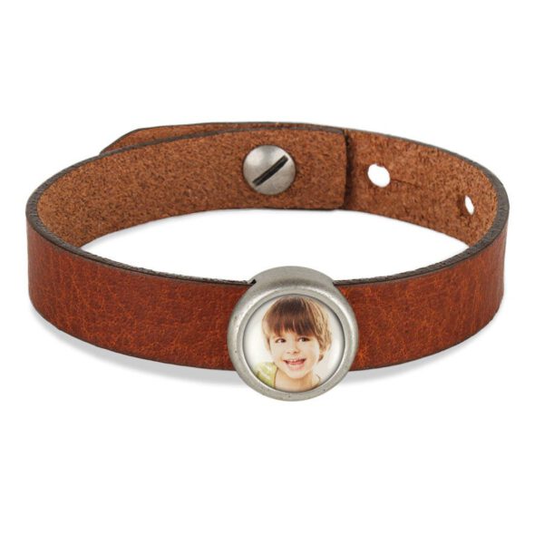 Slider armband met foto - Bruin - 1 foto