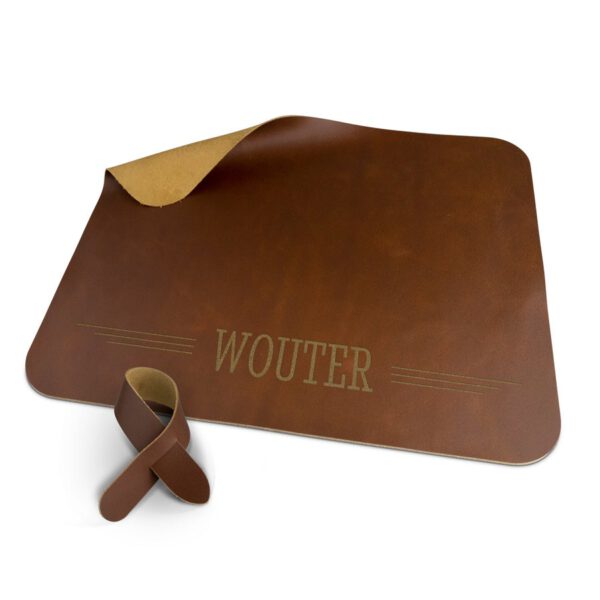 Leren placemat - Bruin - met sluiting