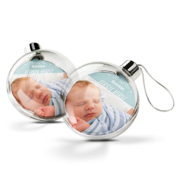 Mijn eerste kerstbal bedrukken (2 stuks)