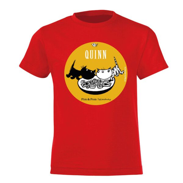 Pim & Pom T-shirt voor kinderen bedrukken - Rood - 6 jaar