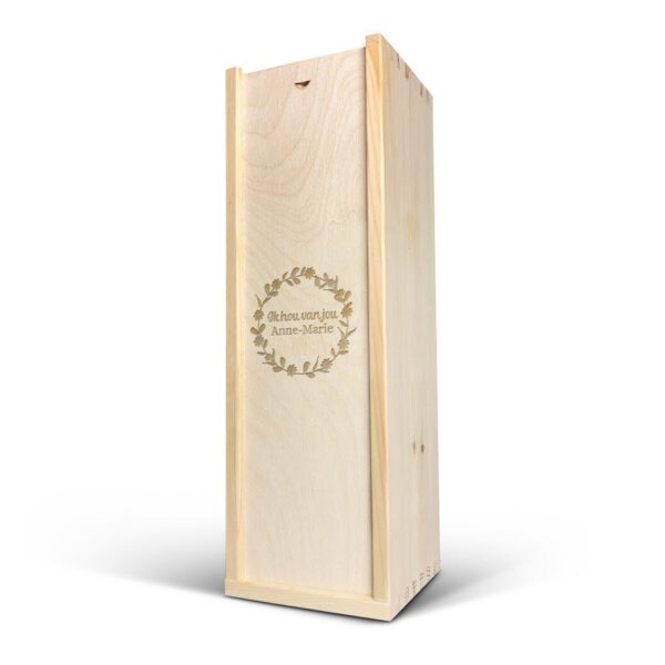 Luxe wijnkist graveren - 1 vaks - Hout