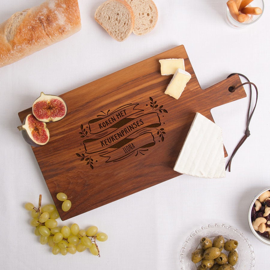 Houten serveerplank - Teak - Rechthoekig - Liggend (M)