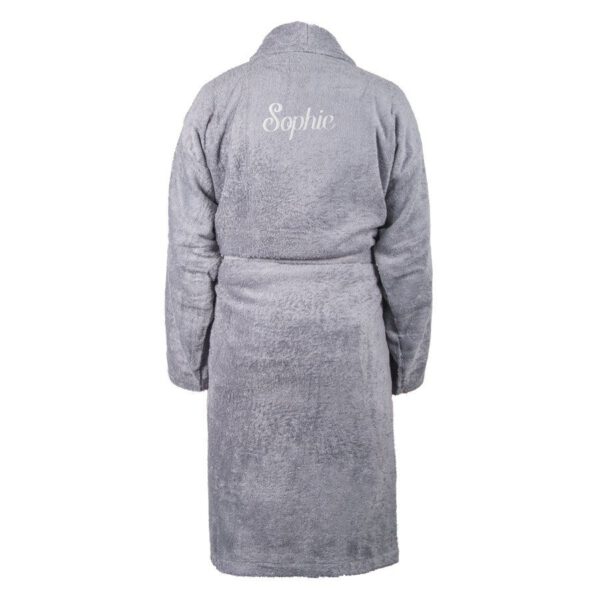 Dames badjas borduren - Grijs - S/M