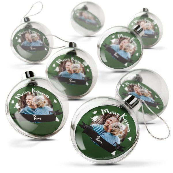 Transparante kerstbal bedrukken (8 stuks)