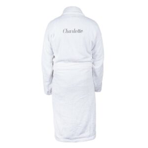 Dames badjas borduren - Wit - L/XL