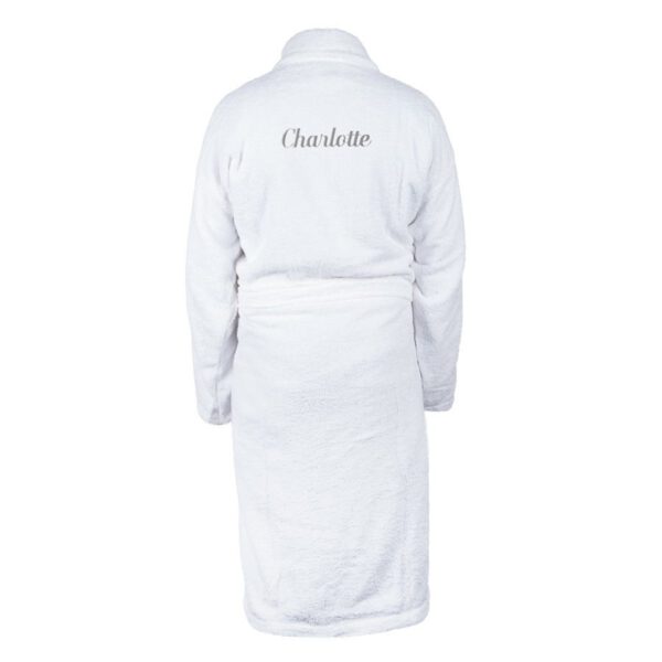 Dames badjas borduren - Wit - L/XL
