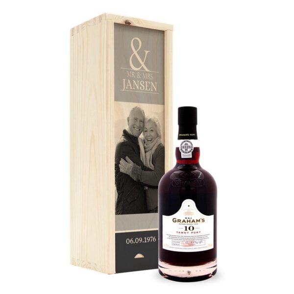Port in bedrukte kist - Graham&apos;s 10 Years