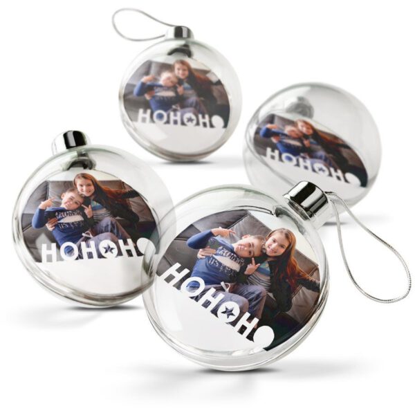 Transparante kerstbal bedrukken (4 stuks)