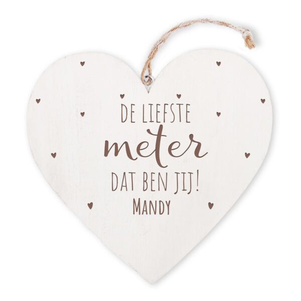 Houten hart voor meter graveren