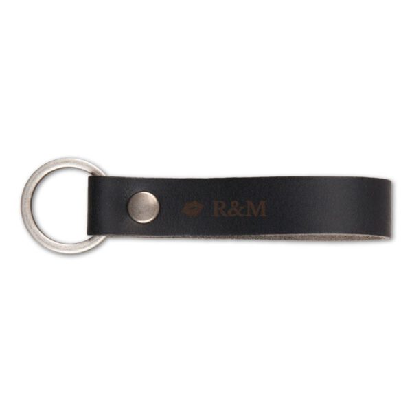 Luxe leren sleutelhanger graveren - Zwart