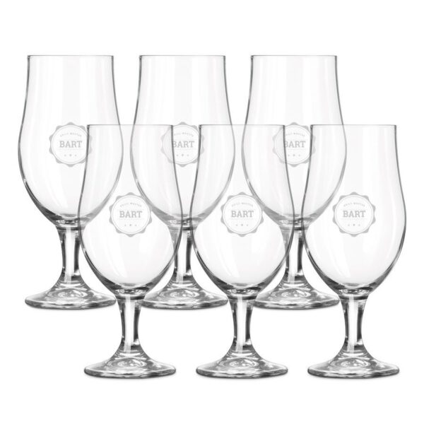 Bierglas op voet graveren - 6 stuks