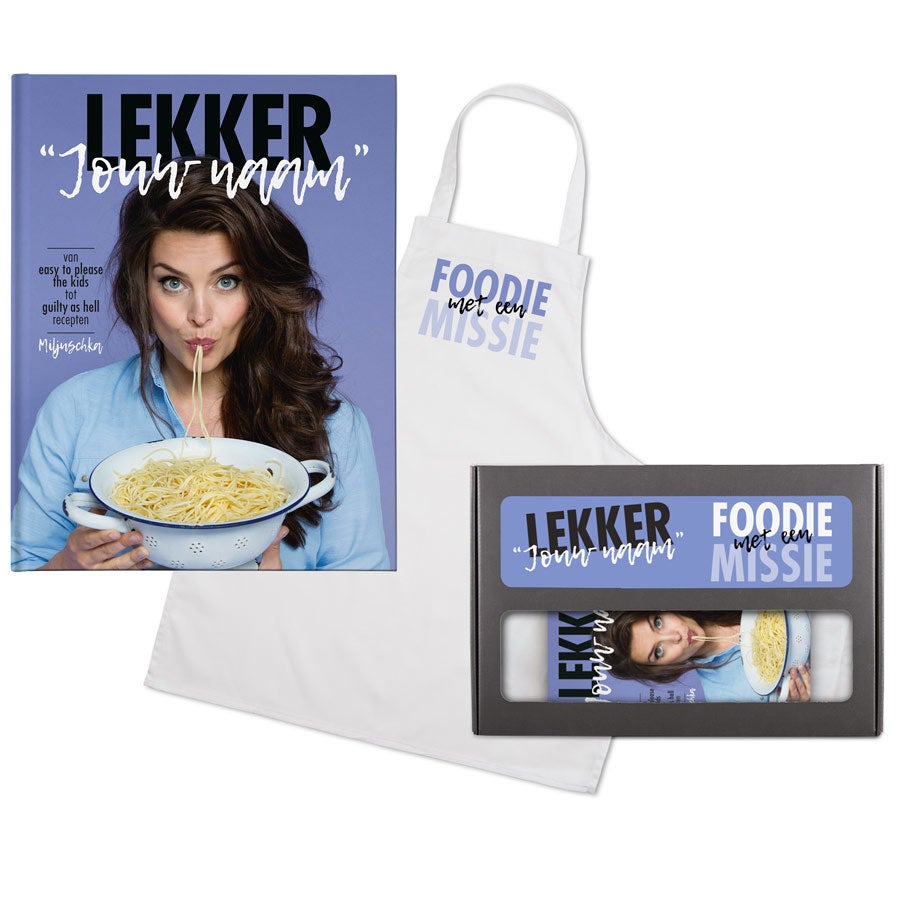 Lekker Miljuschka kookboek met naam - Cadeaupakket