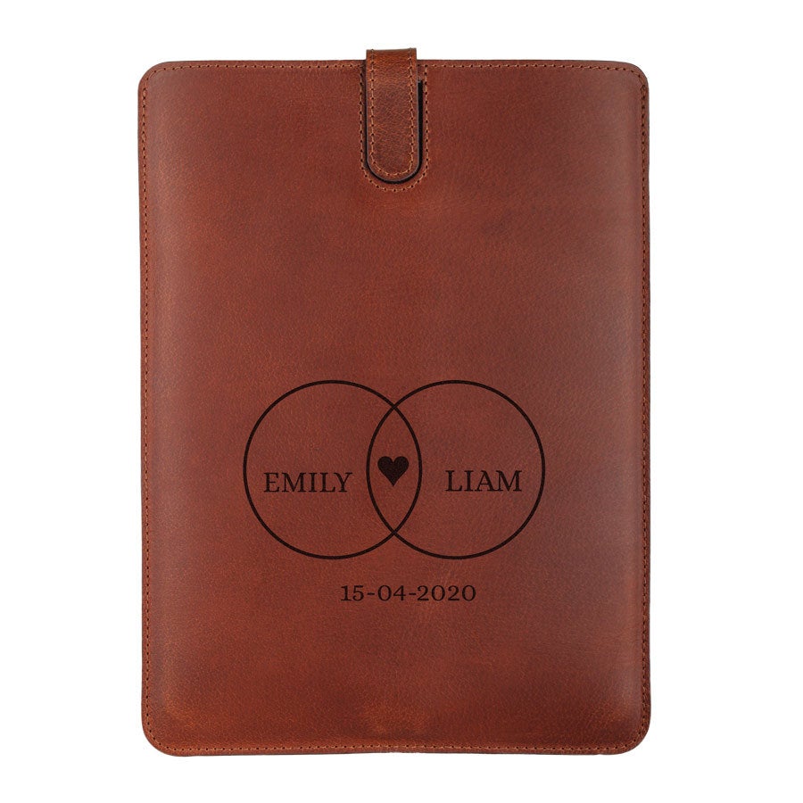Leren iPad hoes met naam - iPad Mini 2 (Bruin)